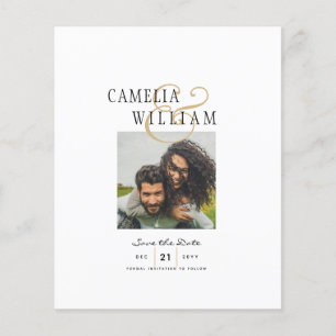 Classic Budget White Wedding Invitation Flyer