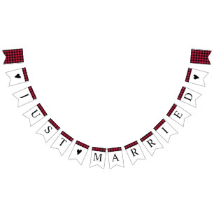 Classic Buffalo Plaid Check Black Red Bunting