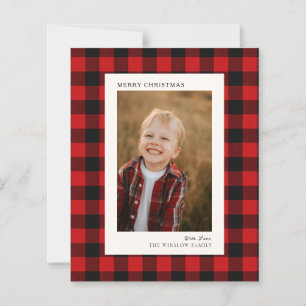 Classic Buffalo Plaid Photo Christmas Card