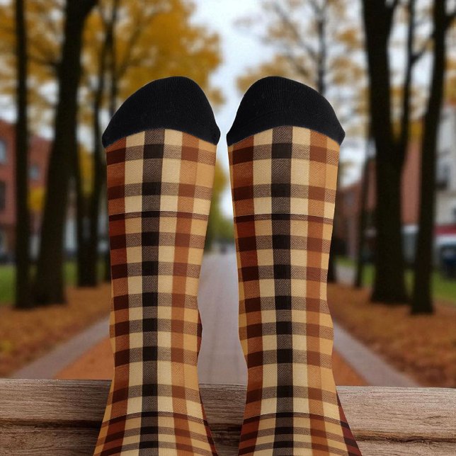 Classic Buffalo Plaid Socks in Rustic Terracotta (Creator Uploaded)