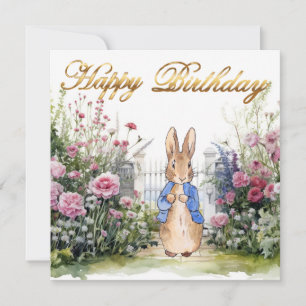 Classic bunny blue jacket Happy birthday Card