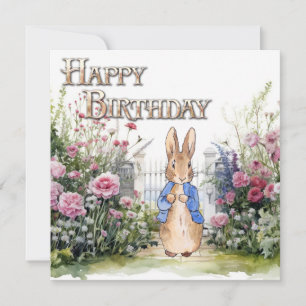 Classic bunny blue jacket Happy birthday Card