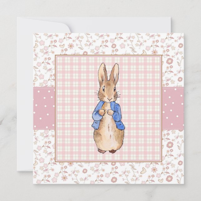 Classic bunny in a blue jacket invitation (Front)
