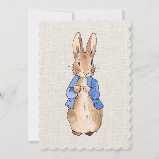 Classic bunny in a blue jacket invitation (Front)