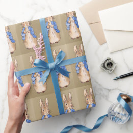 Classic bunny in a blue jacket wrapping paper