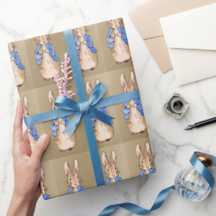 Classic bunny in a blue jacket wrapping paper