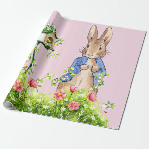 Classic bunny in a blue jacket wrapping paper