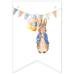 Classic Bunny in blue jacket Bunting