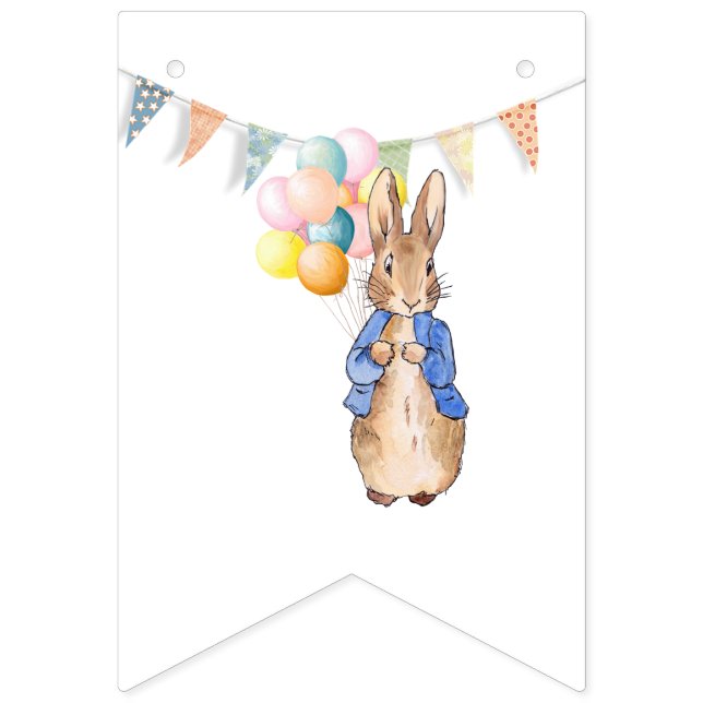 Classic Bunny in blue jacket Bunting (First Flag)