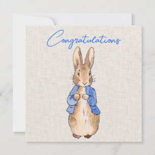 Classic bunny in blue jacket Congratulations