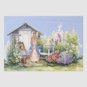 Classic bunny in blue jacket Garden Shed Tissue Paper