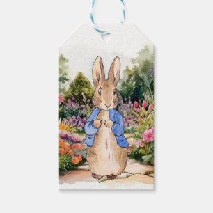 Classic bunny in blue jacket gift tags