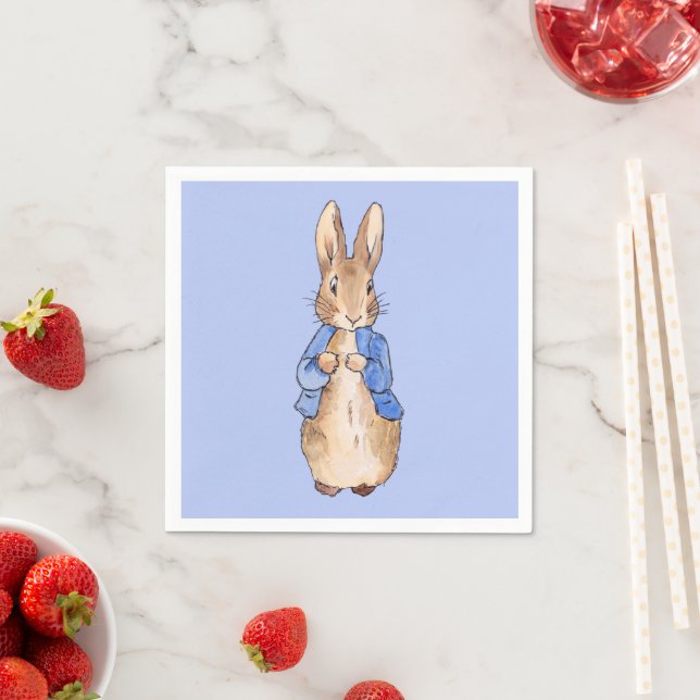 Classic bunny in blue jacket napkin (Insitu)