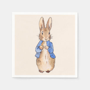Classic bunny in blue jacket napkin