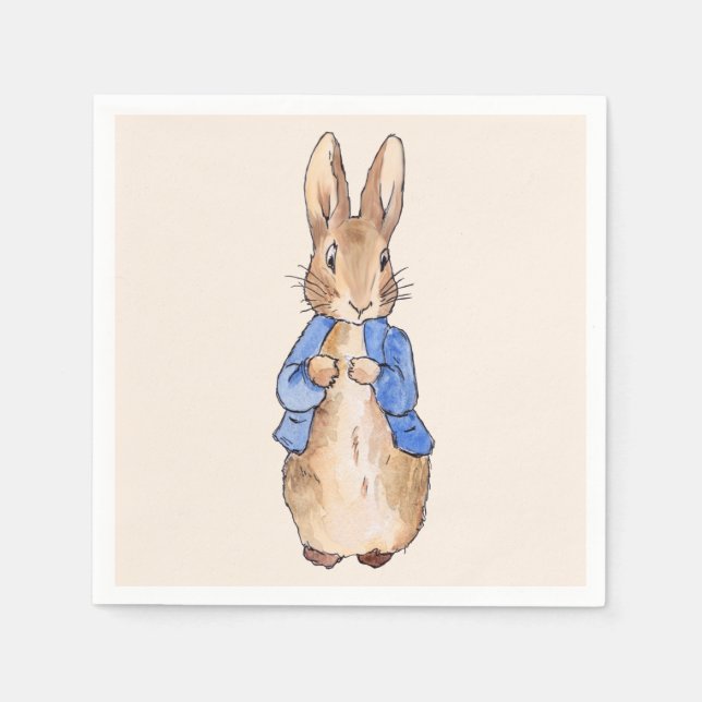 Classic bunny in blue jacket napkin (Front)