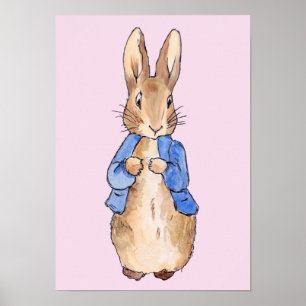 Classic bunny in blue jacket poster