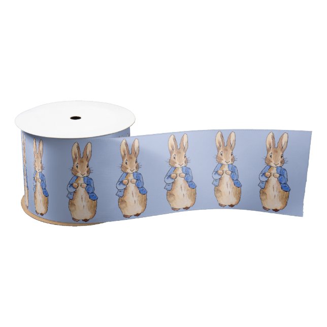 Classic bunny in blue jacket satin ribbon (Spool)