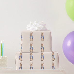 Classic bunny in blue jacket wrapping paper