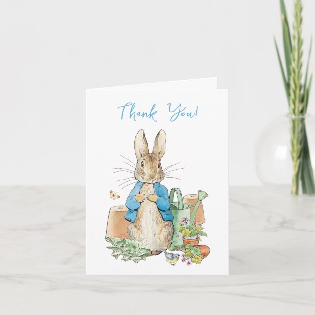 Classic bunny in his garden Thank you Card (Front)