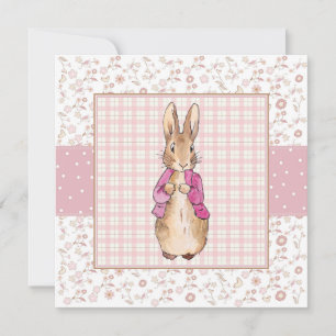 Classic bunny in pink jacket invitation