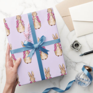 Classic bunny in pink jacket wrapping paper