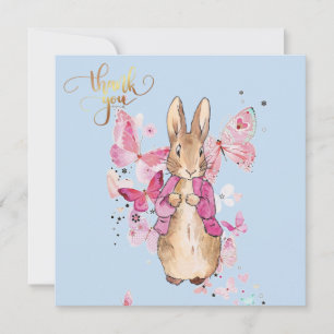 Classic Bunny pink jacket Thank you Card
