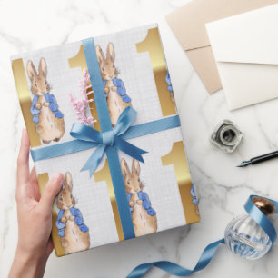 Classic bunny rabbit 1st birthday  wrapping paper