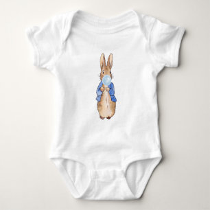 Classic bunny rabbit blue jacket baby bodysuit