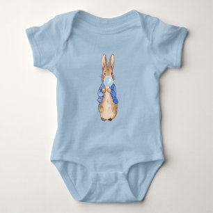 Classic bunny rabbit blue jacket baby bodysuit