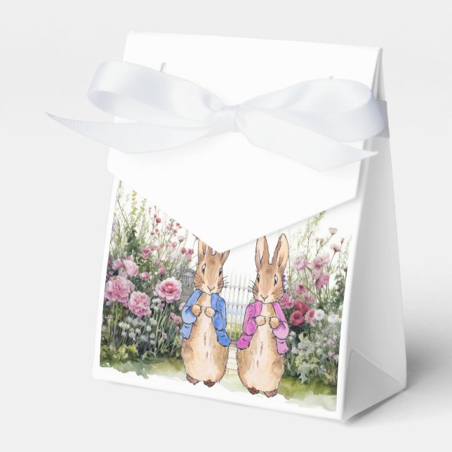 Classic bunny rabbit blue jacket favour box (Front Side)