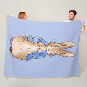 Classic bunny rabbit blue jacket fleece blanket