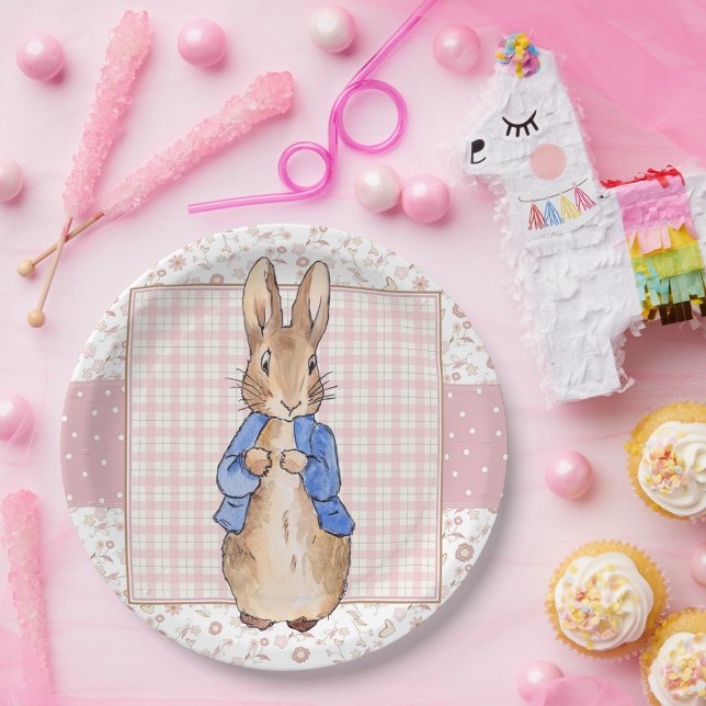 Classic Bunny Rabbit blue jacket Paper Plate (Creator Uploaded)