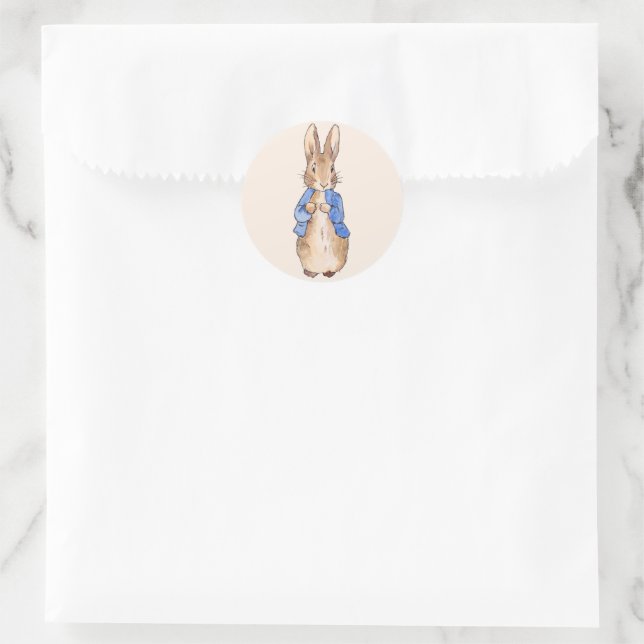 Classic Bunny Rabbit blue jacket Round Sticker (Bag)