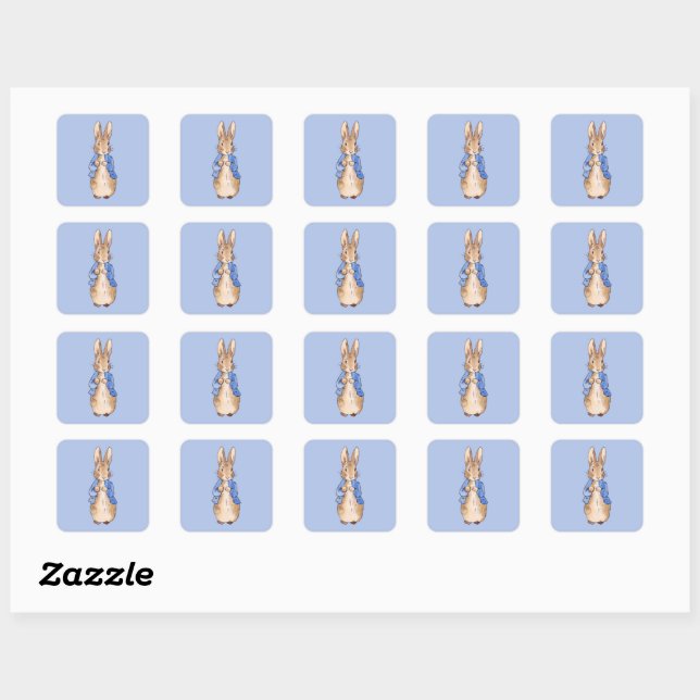 Classic Bunny Rabbit blue jacket Square Sticker (Sheet)
