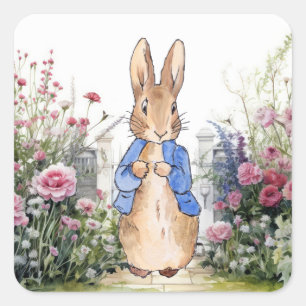Classic Bunny Rabbit blue jacket Square Sticker