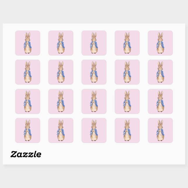 Classic Bunny Rabbit blue jacket Square Sticker (Sheet)