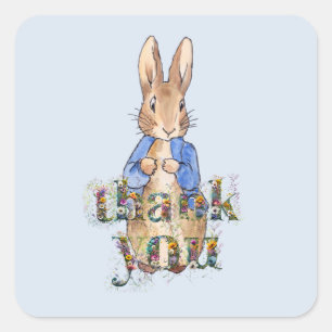 Classic Bunny Rabbit blue jacket Square Sticker