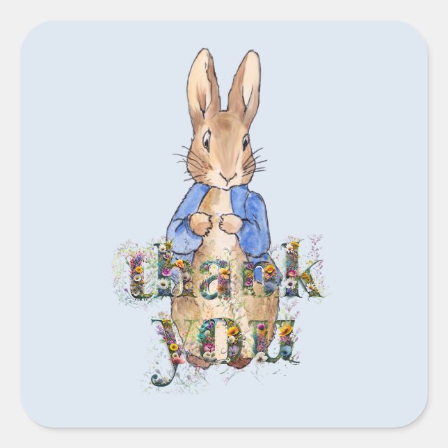 Classic Bunny Rabbit blue jacket Square Sticker (Front)