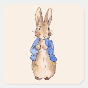 Classic Bunny Rabbit blue jacket Square Sticker