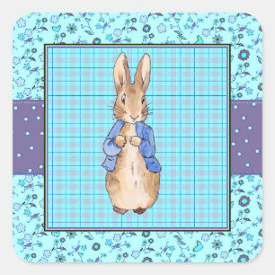 Classic Bunny Rabbit blue jacket Square Sticker