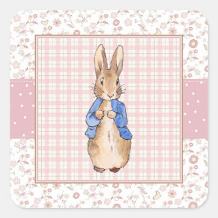 Classic Bunny Rabbit blue jacket Square Sticker