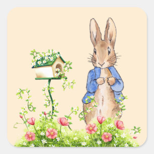 Classic Bunny Rabbit blue jacket Square Sticker
