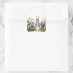 Classic Bunny Rabbit blue jacket Square Sticker
