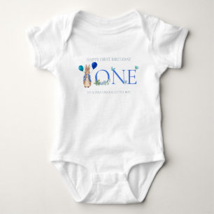 Classic bunny rabbit First birthday Baby Bodysuit