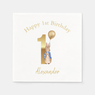 Classic Bunny rabbit First Birthday Napkin