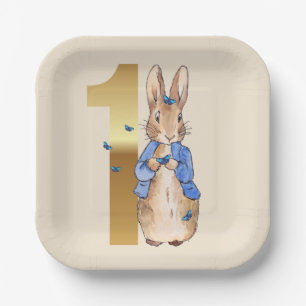 Classic Bunny Rabbit First Birthday Paper Plate