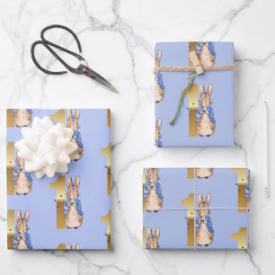 Classic Bunny rabbit First Birthday Wrapping Paper Sheet