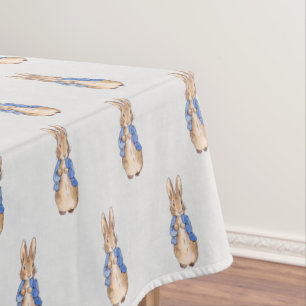 Classic Bunny Rabbit Grey Linen Texture Tablecloth