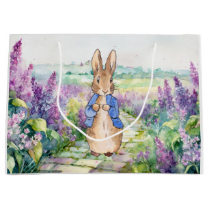 Classic bunny rabbit in blue jacket large gift bag