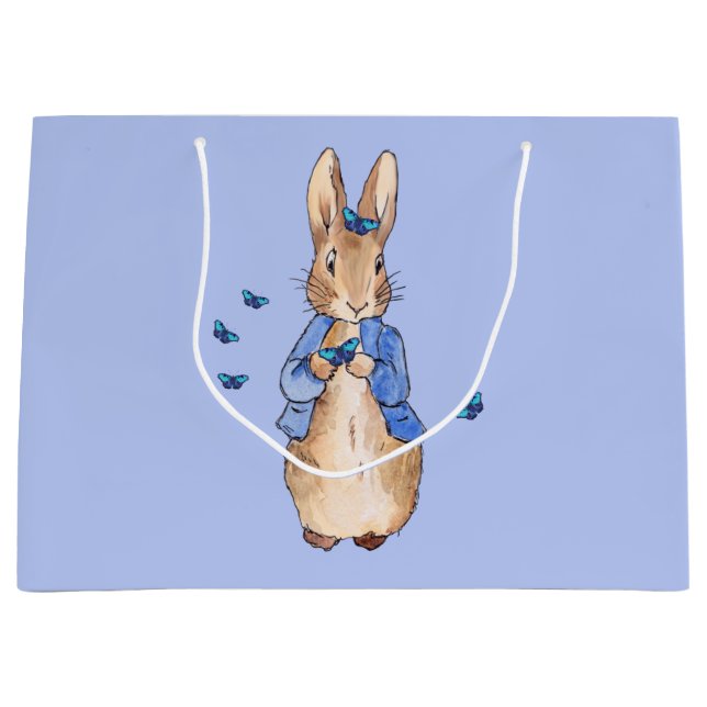 Classic bunny rabbit in blue jacket large gift bag (Front)